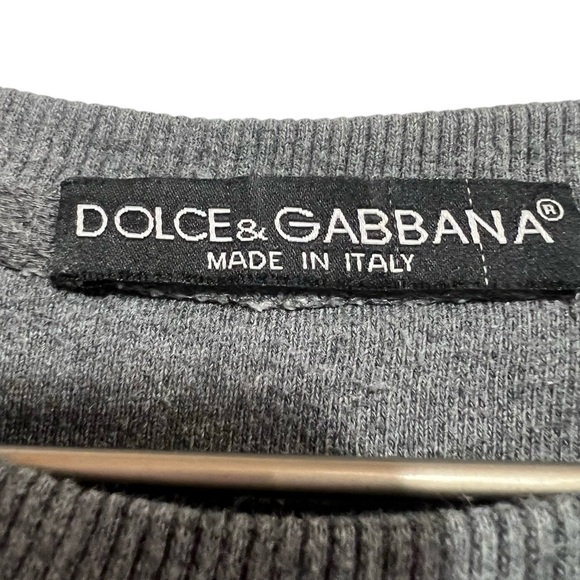 Dolce & Gabbana Sicilian Man Patch Crew Neck Sweatshirt Mens Small Gray #DGMEN - Picture 4 of 6